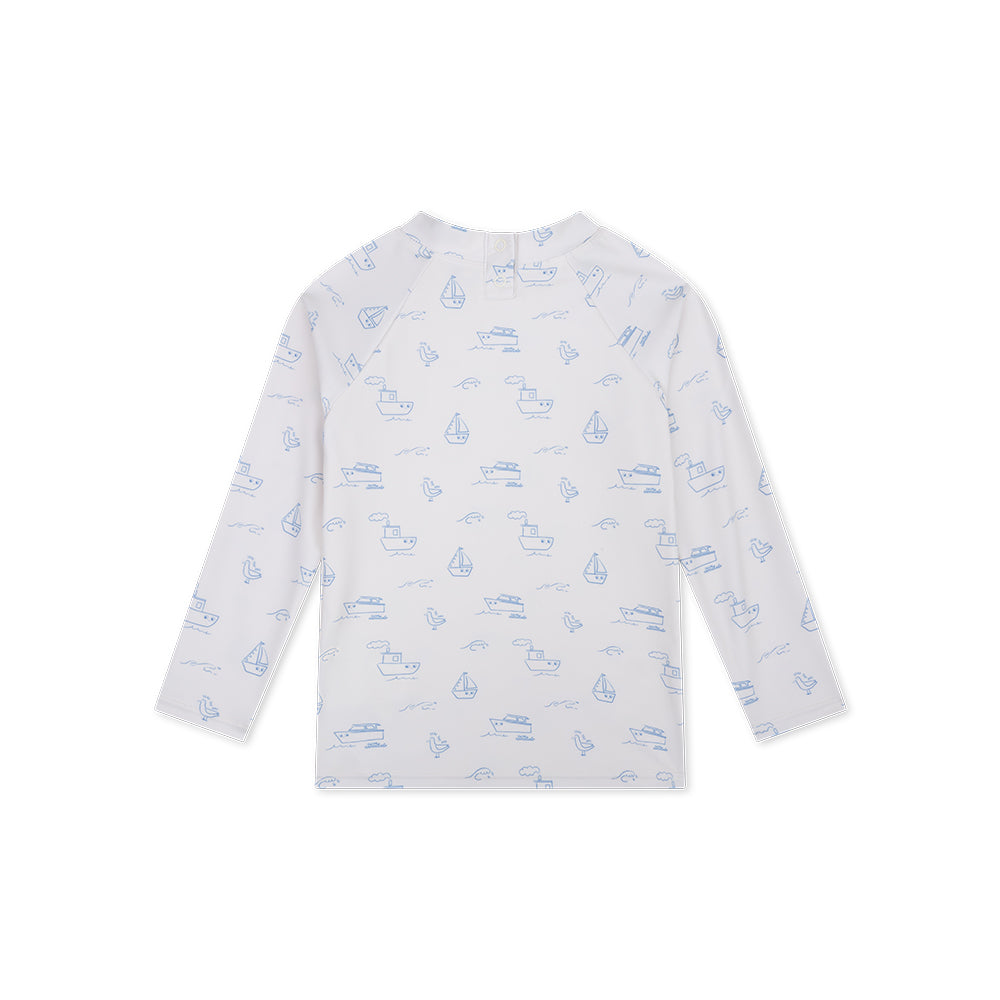 UV Zwemshirt Met Lange Mouwen - Beige/Blauw - Seas The Day