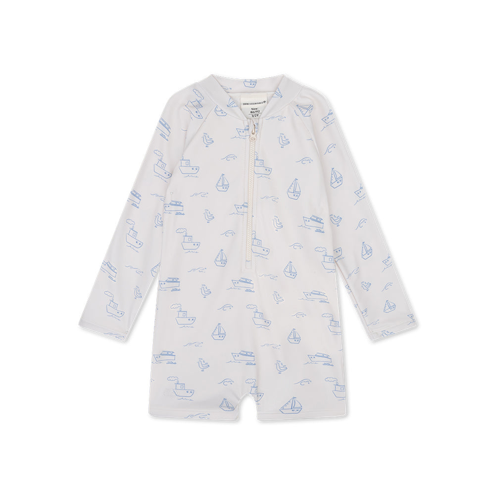 UV Zwempak Jongens - Beige/Blauw - Seas The Day