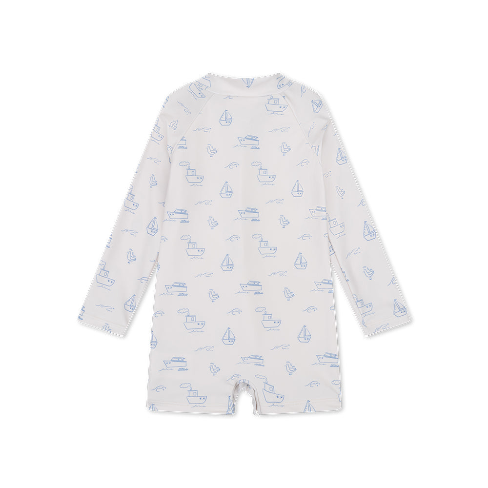 UV Zwempak Jongens - Beige/Blauw - Seas The Day