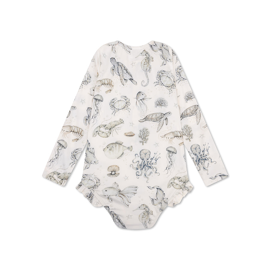 UV Badpak Meisjes Met Lange Mouwen - Groen/Wit - Sea Life