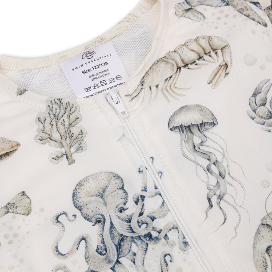 UV Badpak Meisjes Met Lange Mouwen - Groen/Wit - Sea Life