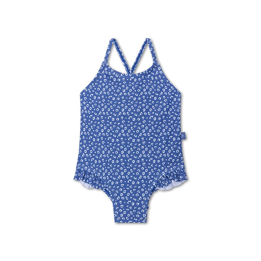Badpak Meisjes - Blauw - Leopard