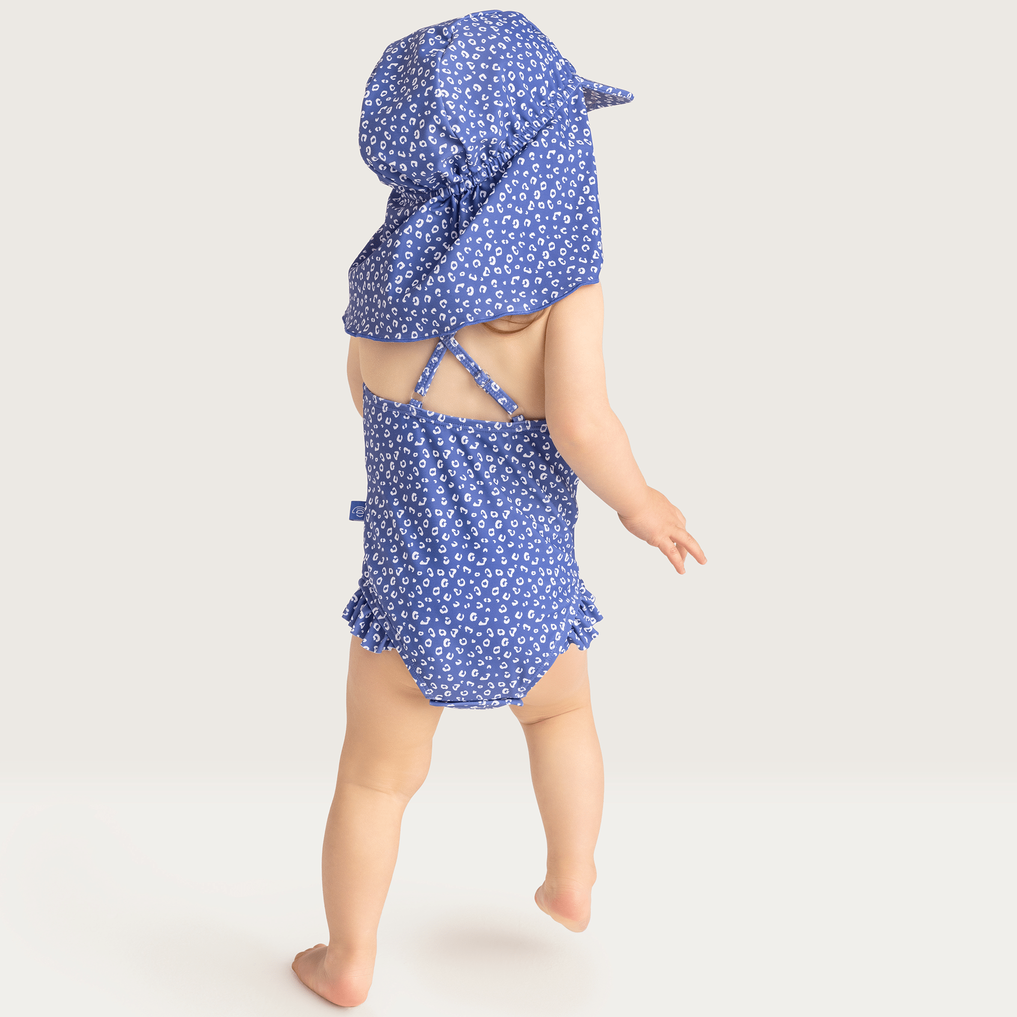 Badpak Meisjes - Blauw - Leopard