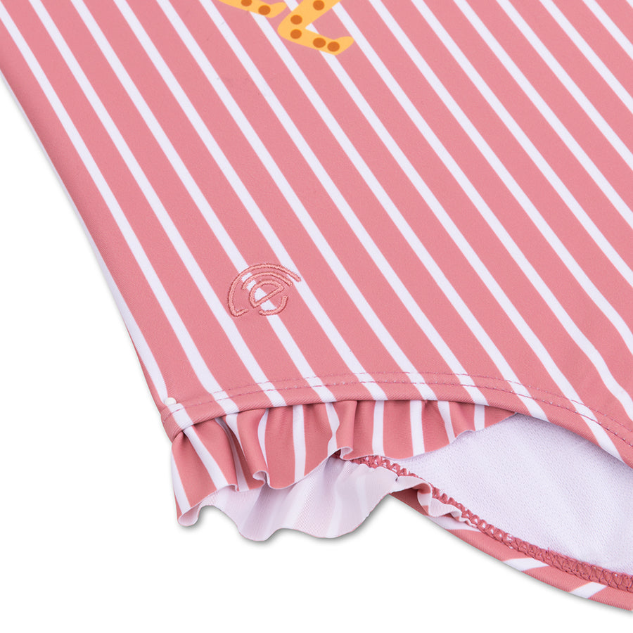 Badpak Meisjes - Rood/Wit Gestreept - Daisy Flower