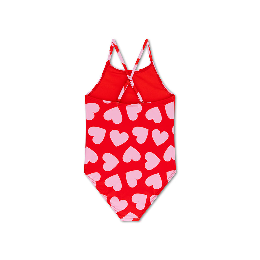 Badpak Meisjes - Rood - Hearts