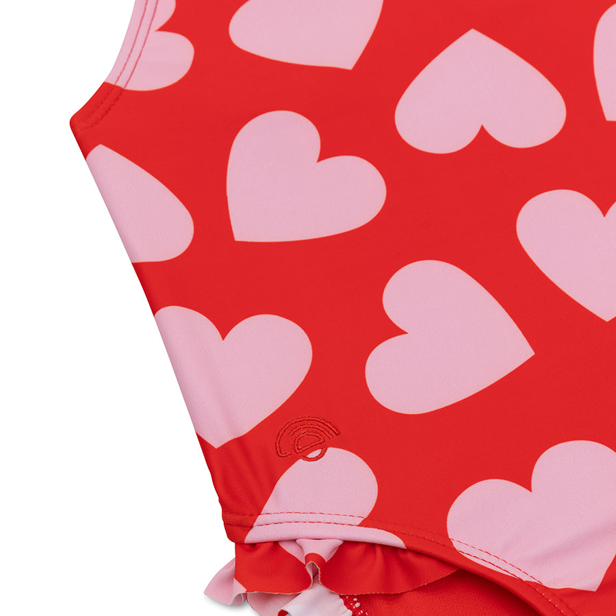 Badpak Meisjes - Rood - Hearts