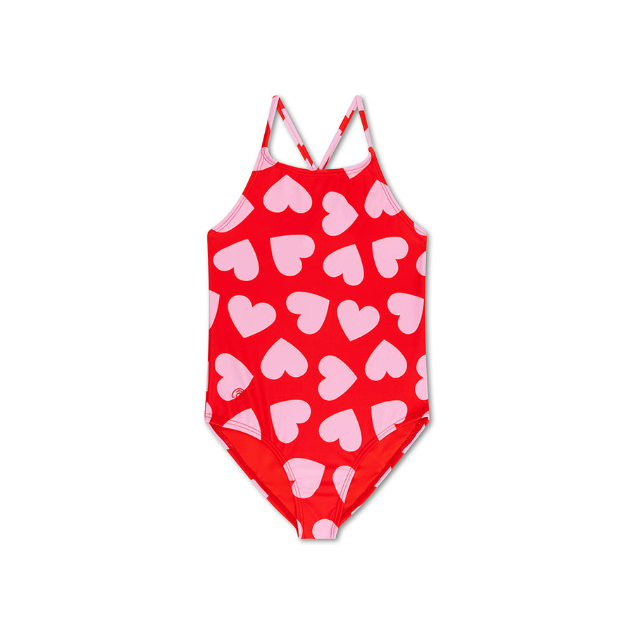 Badpak Meisjes - Rood - Hearts