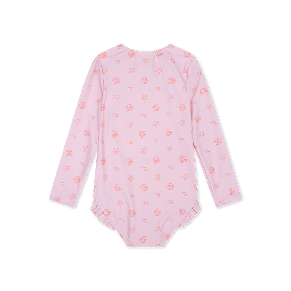 UV Badpak Meisjes Met Lange Mouwen - Roze - Shell Tastic