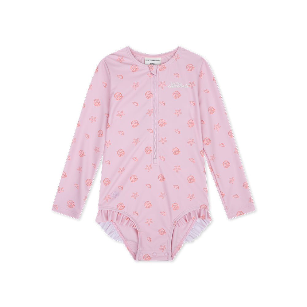 UV Badpak Meisjes Met Lange Mouwen - Roze - Shell Tastic