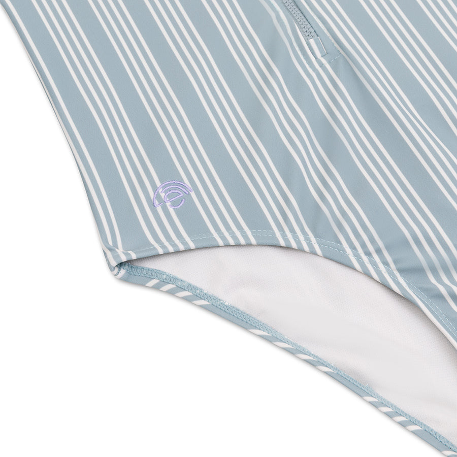 Badpak Meisjes Met Korte Mouwen - Groen/Wit - Resort Stripe