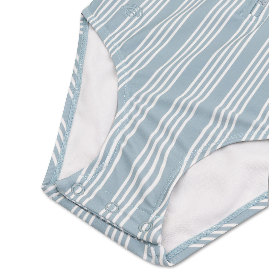 Badpak Meisjes Met Korte Mouwen - Groen/Wit - Resort Stripe