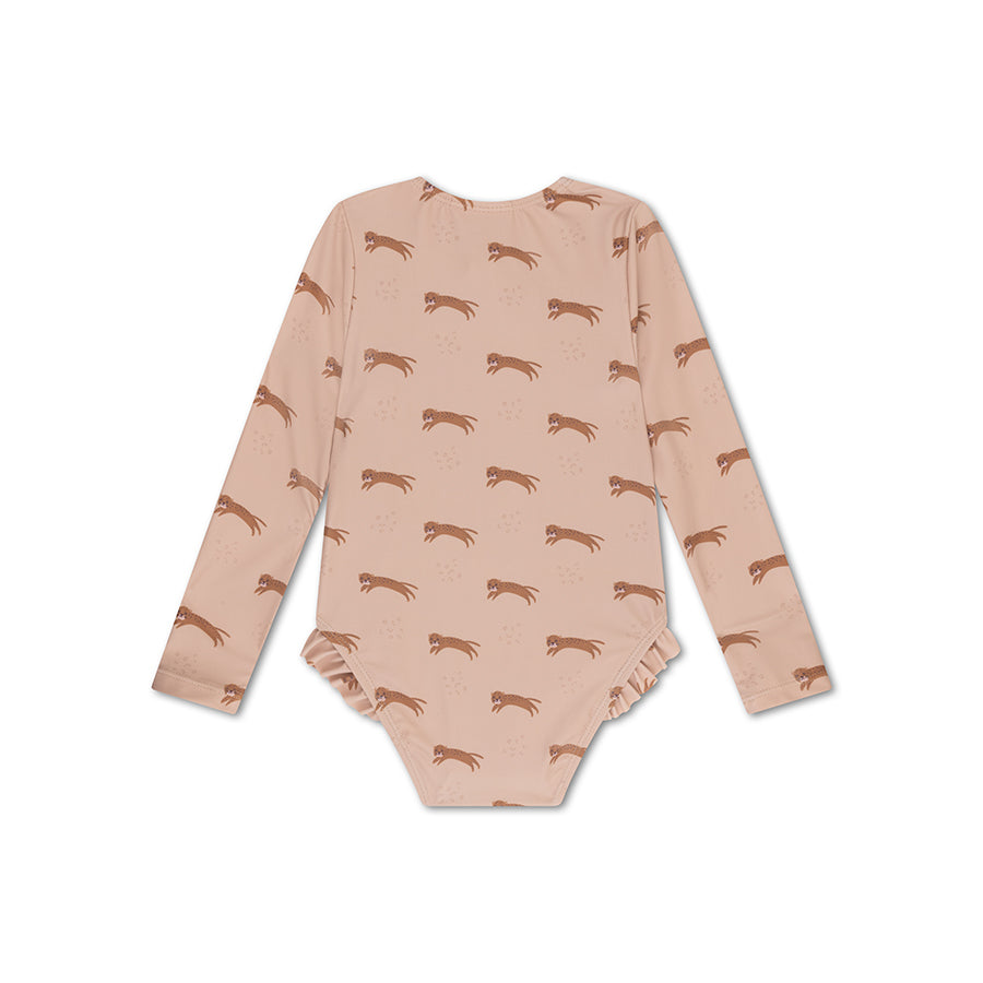 UV Badpak Meisjes Met Lange Mouwen - Bruin - Roamer