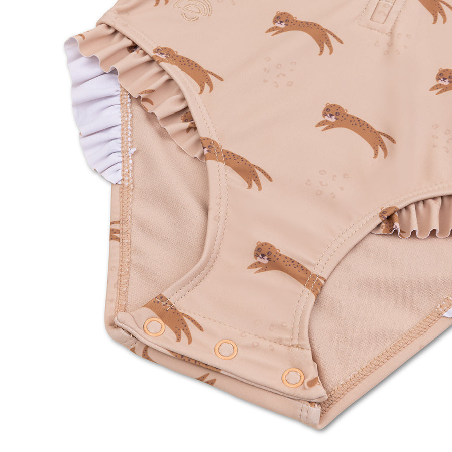 UV Badpak Meisjes Met Lange Mouwen - Bruin - Roamer