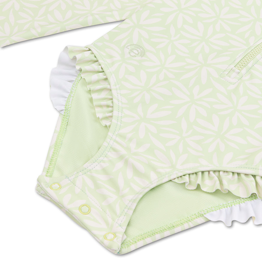 Badpak Meisjes Met Lange Mouwen - Groen - Matcha