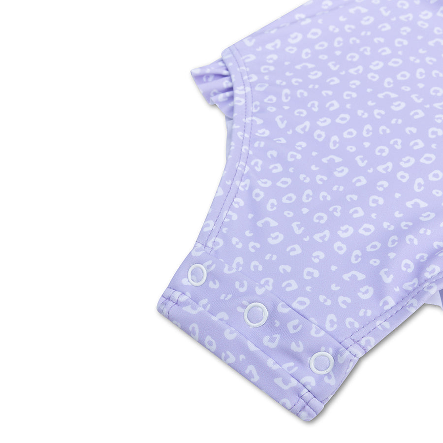 UV Badpak Meisjes Met Lange Mouwen - Lila - Leopard
