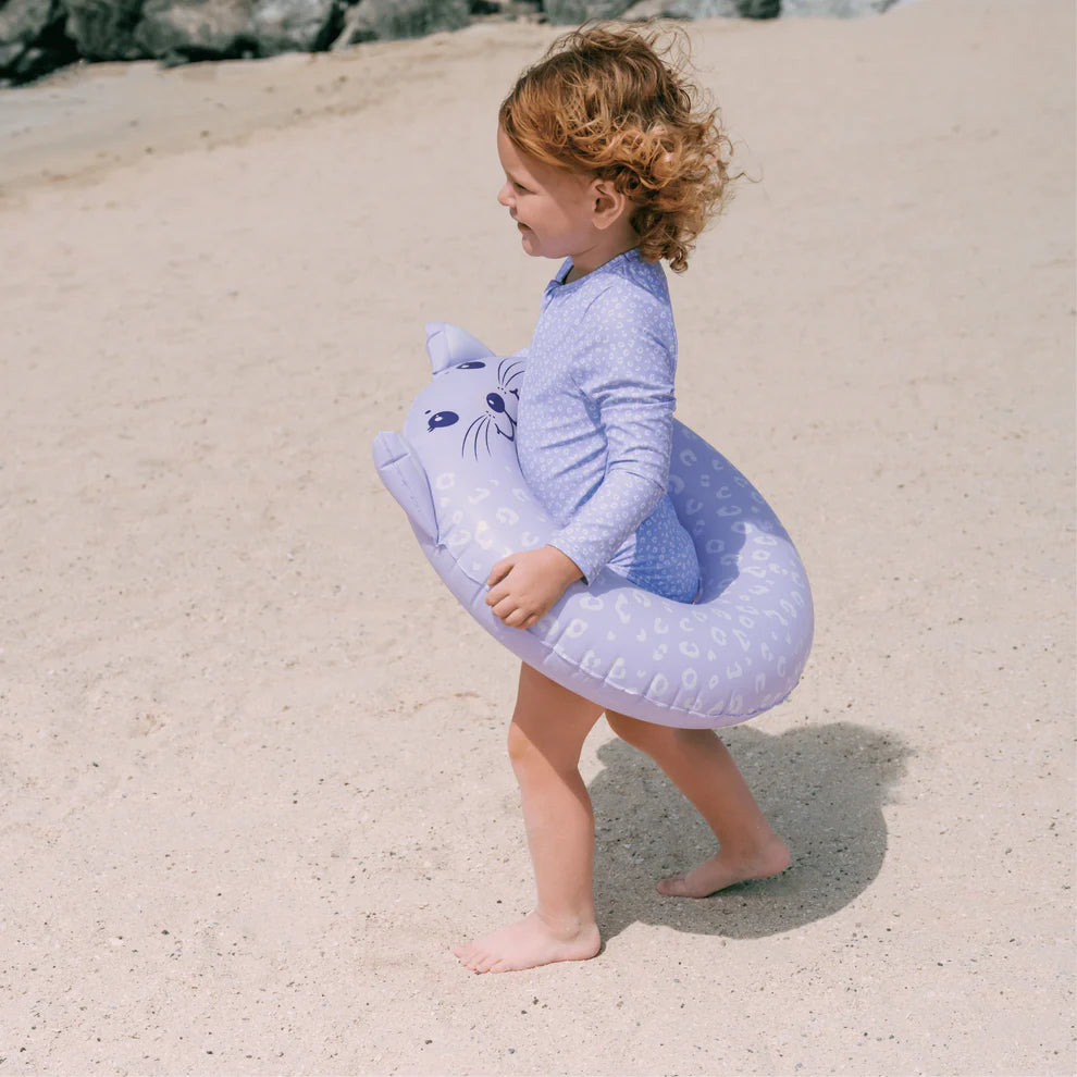 UV Badpak Meisjes Met Lange Mouwen - Lila - Leopard