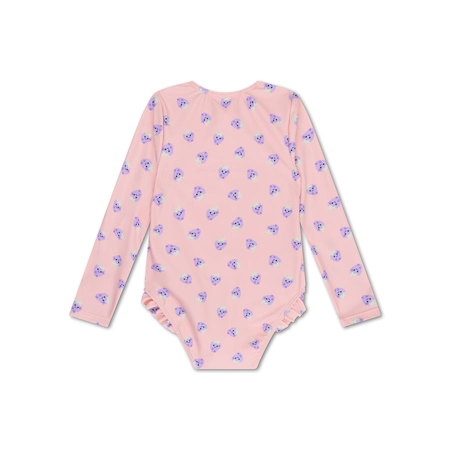 UV Badpak Meisjes Met Lange Mouwen - Roze/Paars - Blackberry