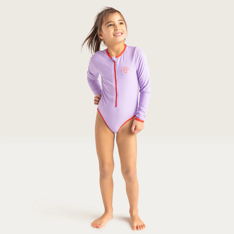 UV Badpak Meisjes Met Lange Mouwen - Paars - Pure Tones