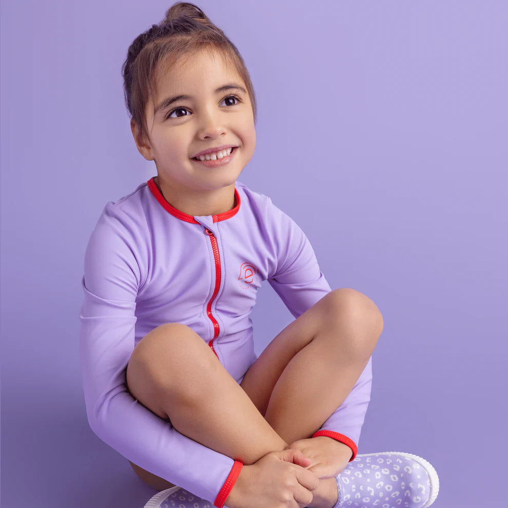 UV Badpak Meisjes Met Lange Mouwen - Paars - Pure Tones