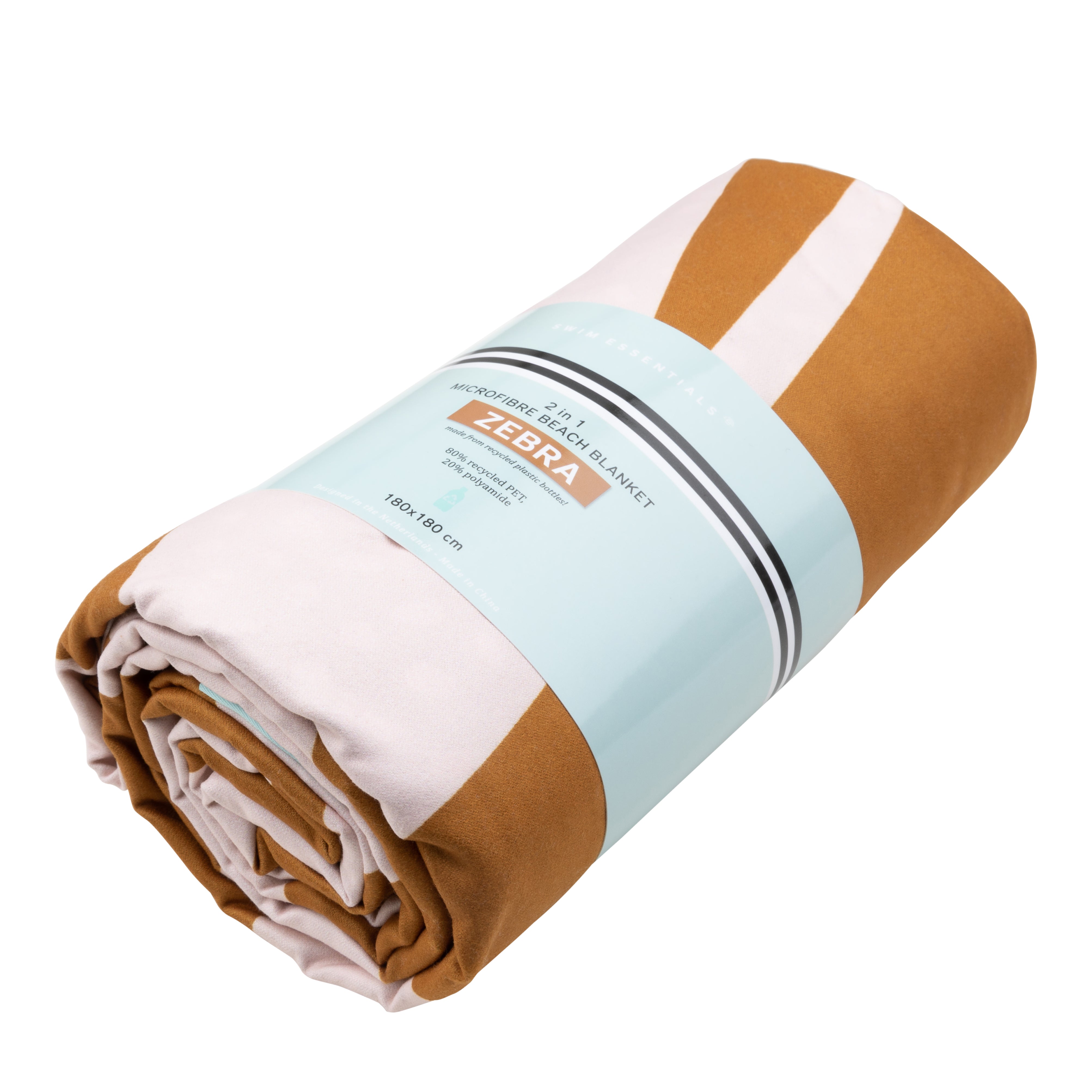 Strandlaken Microvezel - Oranje/Wit - Vibrant Stripes - 180 x 180 cm