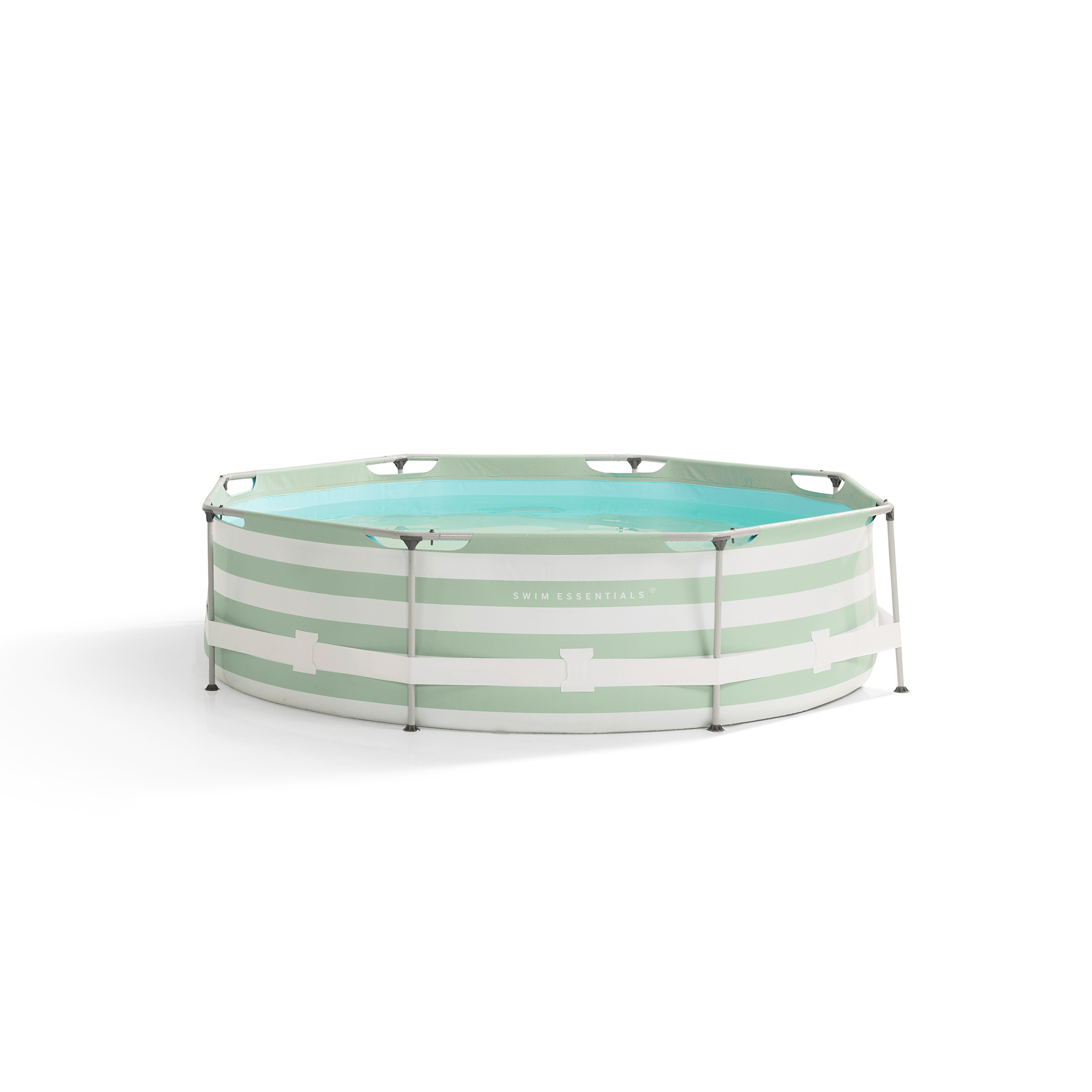 Frame Zwembad Rond 305x76 cm Groen/Wit - met Accessoires