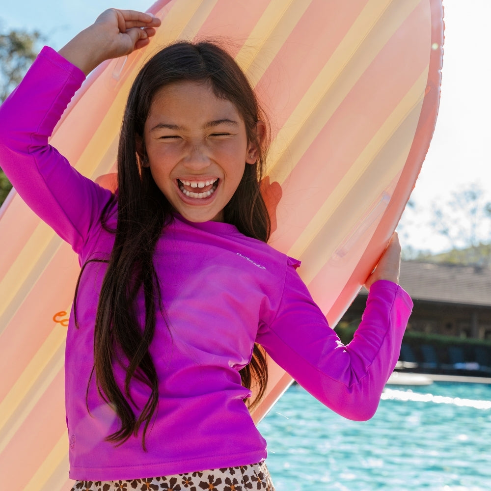 UV Zwemshirt Met Lange Mouwen - Paars - Wild Fuchsia