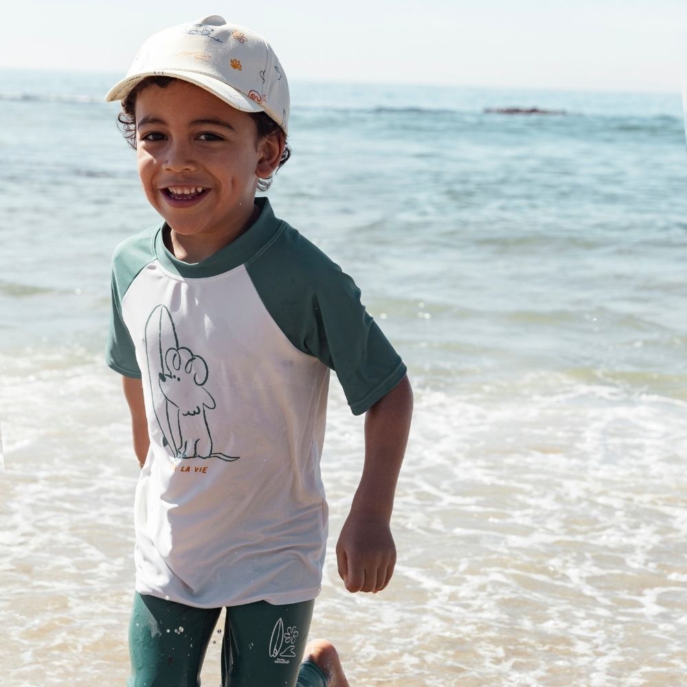 Zwemshirt Met Korte Mouwen - Groen - Surfer