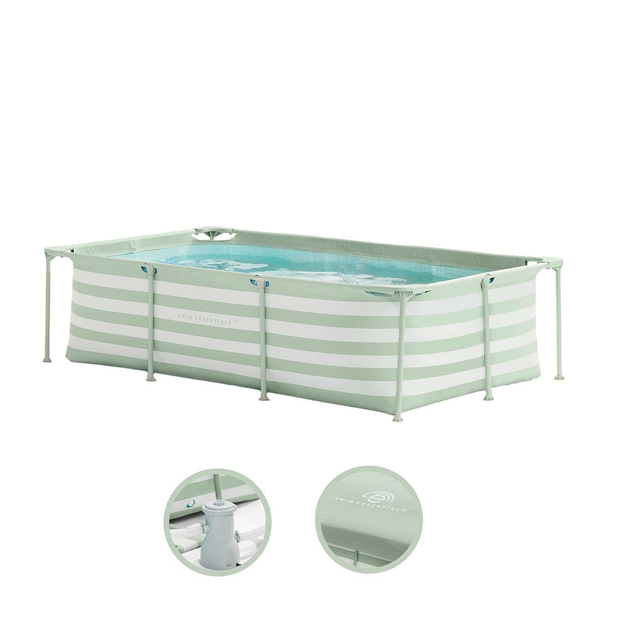 Frame Zwembad 260x160x65 cm Groen/Wit - met Accessoires