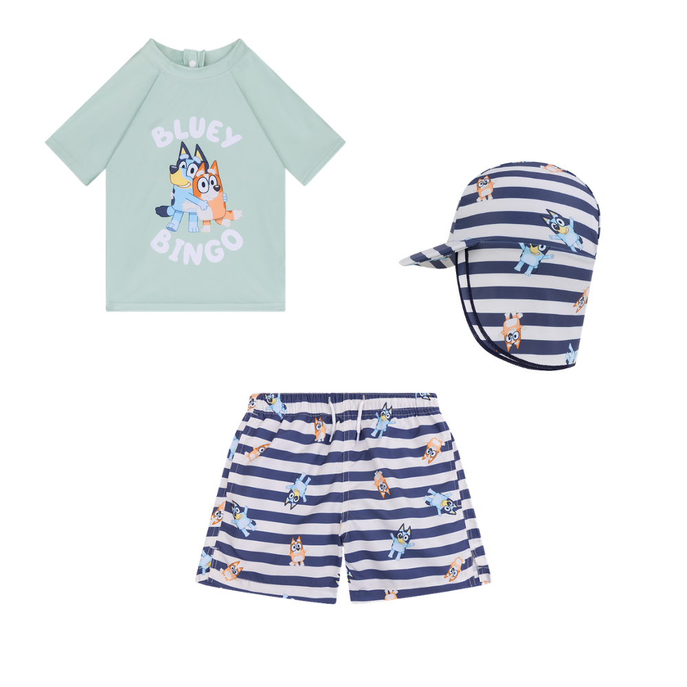 Bundel Zwemkleding - Blauw/Wit/Groen - Bluey