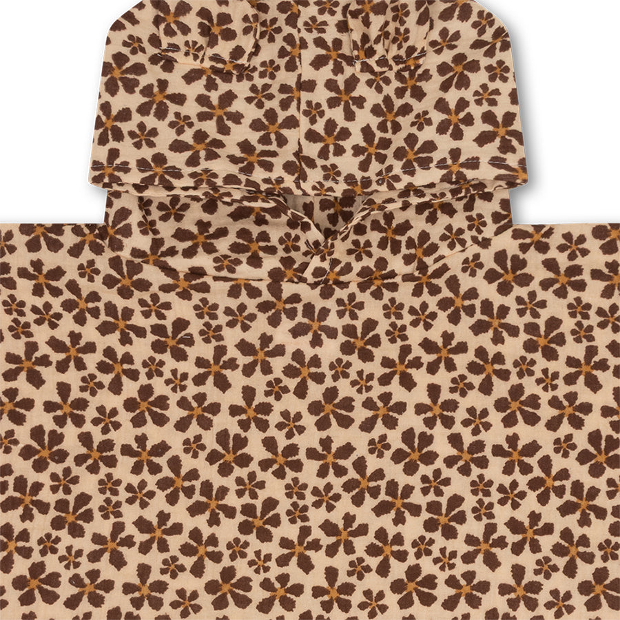 Strandponcho - Bruin - Wild Flower - 50 x 50 cm