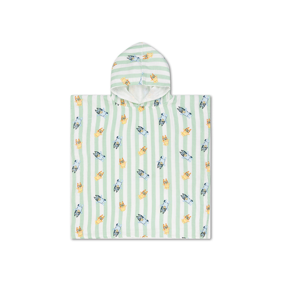 Strandponcho - Wit/Blauw - Bluey - 50 x 50 cm