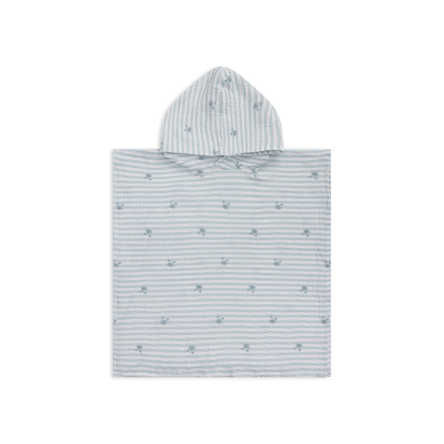 Strandponcho - Wit/Groen - Crabby - 52 x 52 cm