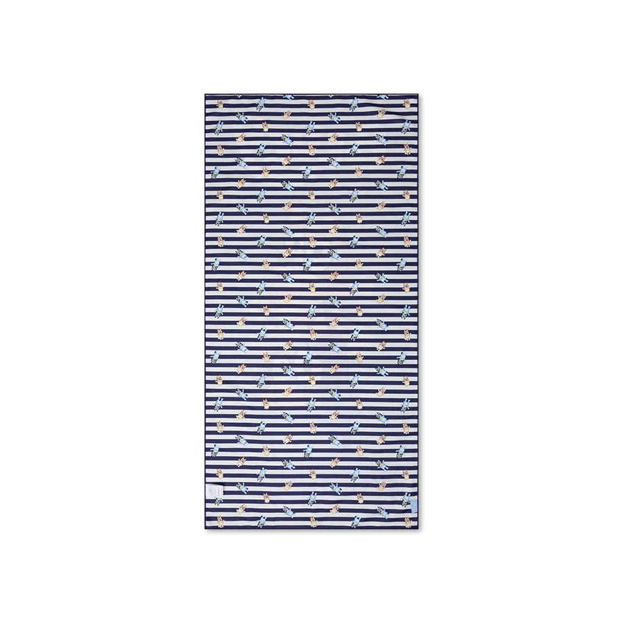 Strandlaken Microvezel - Blauw/Wit - Bluey - 135 x 65 cm