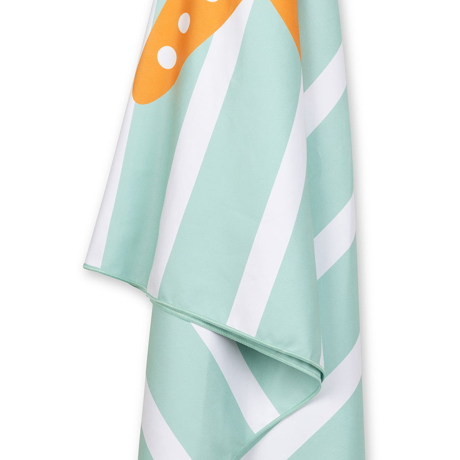 Strandlaken Microvezel - Groen/Wit - Sterren - 170 x 90 cm