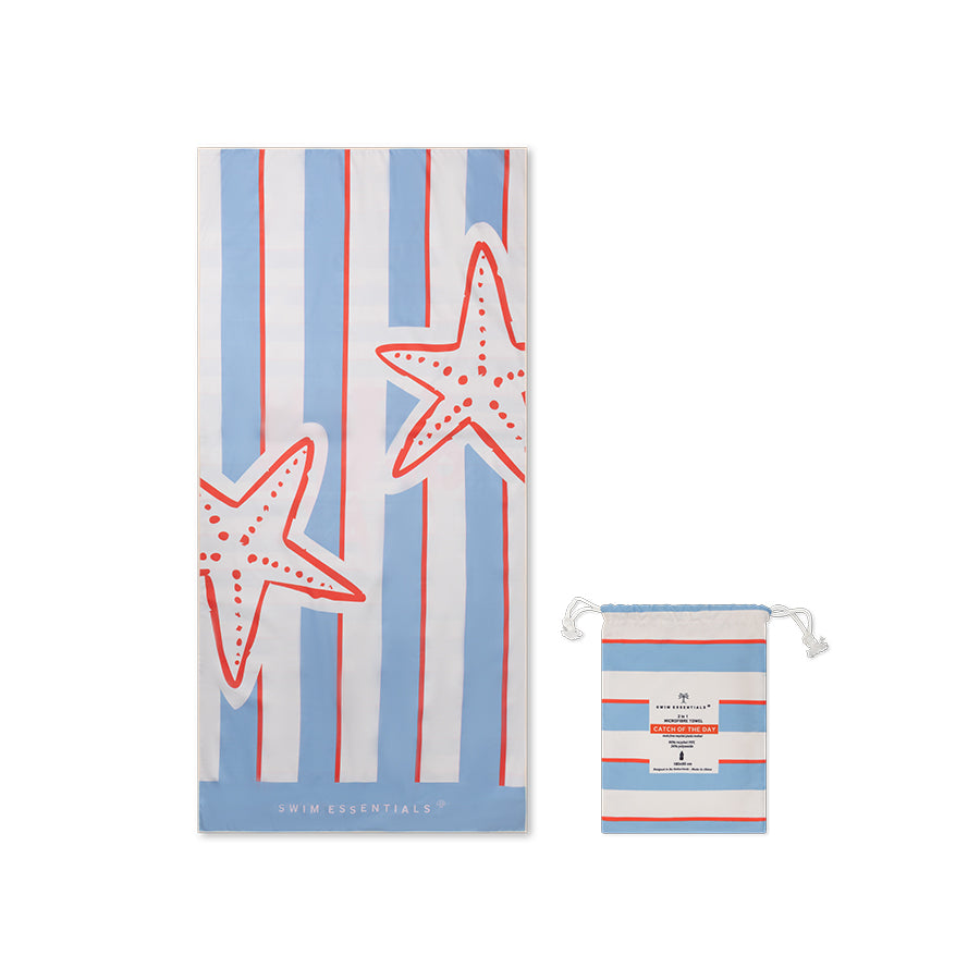 Strandlaken Microvezel - Meerkleurig - Catch Of The Day - 180 x 90 cm