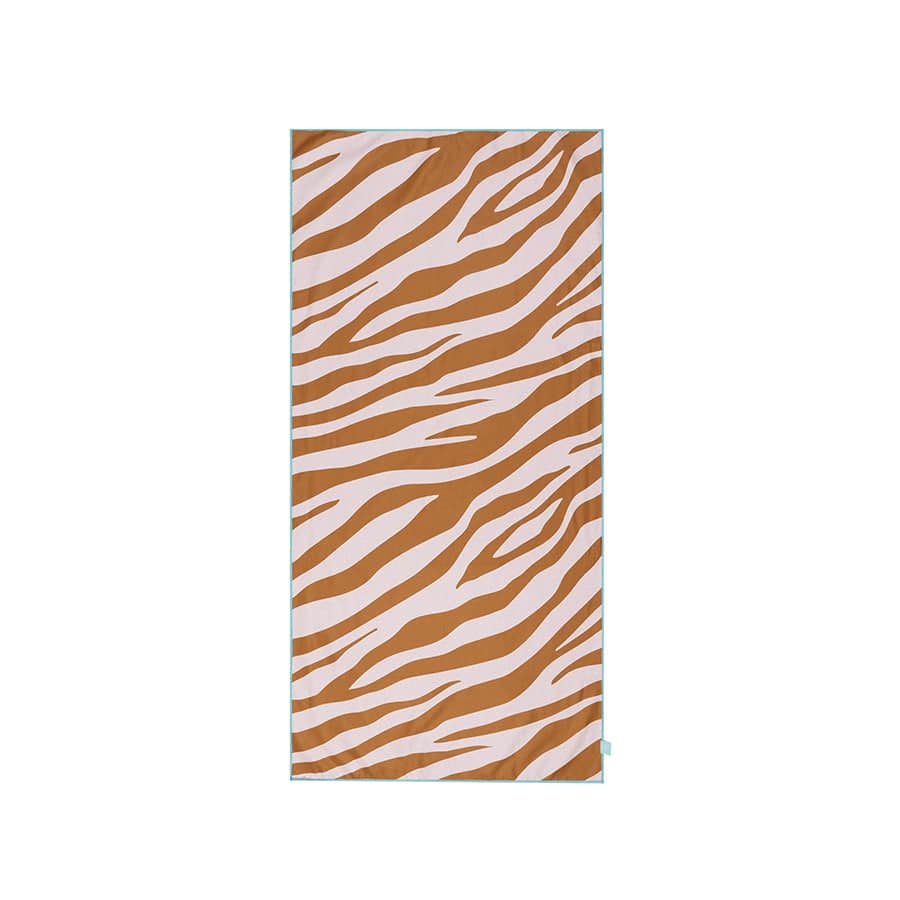 Strandlaken Microvezel - Oranje/Wit - Vibrant Stripes - 135 x 65 cm