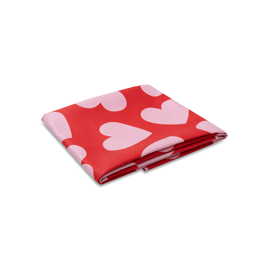 Strandlaken Microvezel - Rood - Hearts - 135 x 65 cm