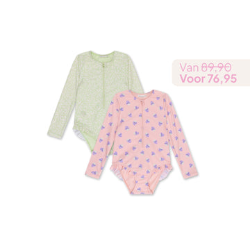 Bundel Badpak met lange mouw Blackberry X Matcha