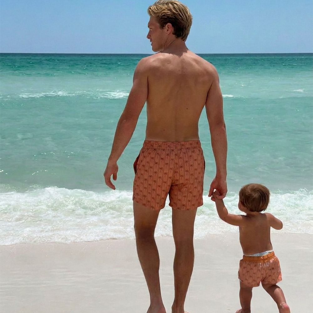 Familiebundel Zwemkleding - Bruin - Palm Stripe