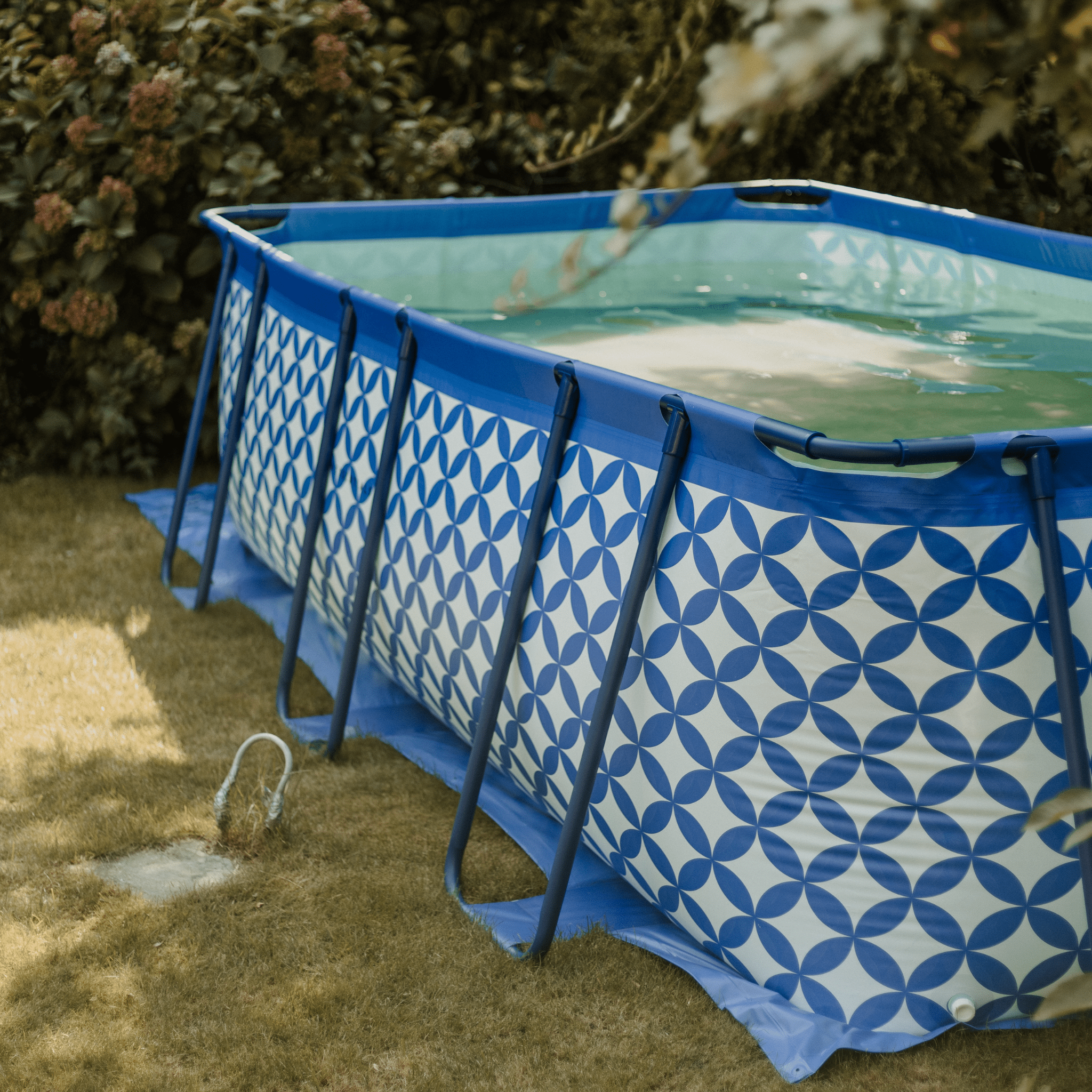 Opzetzwembad - Donkerblauw/Wit - Elegance - Met Filterpomp en Trap - 400 x 200 x 100 cm