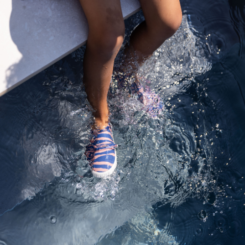 Kinder Waterschoenen - Blauw/Oranje - Vibrant Stripes