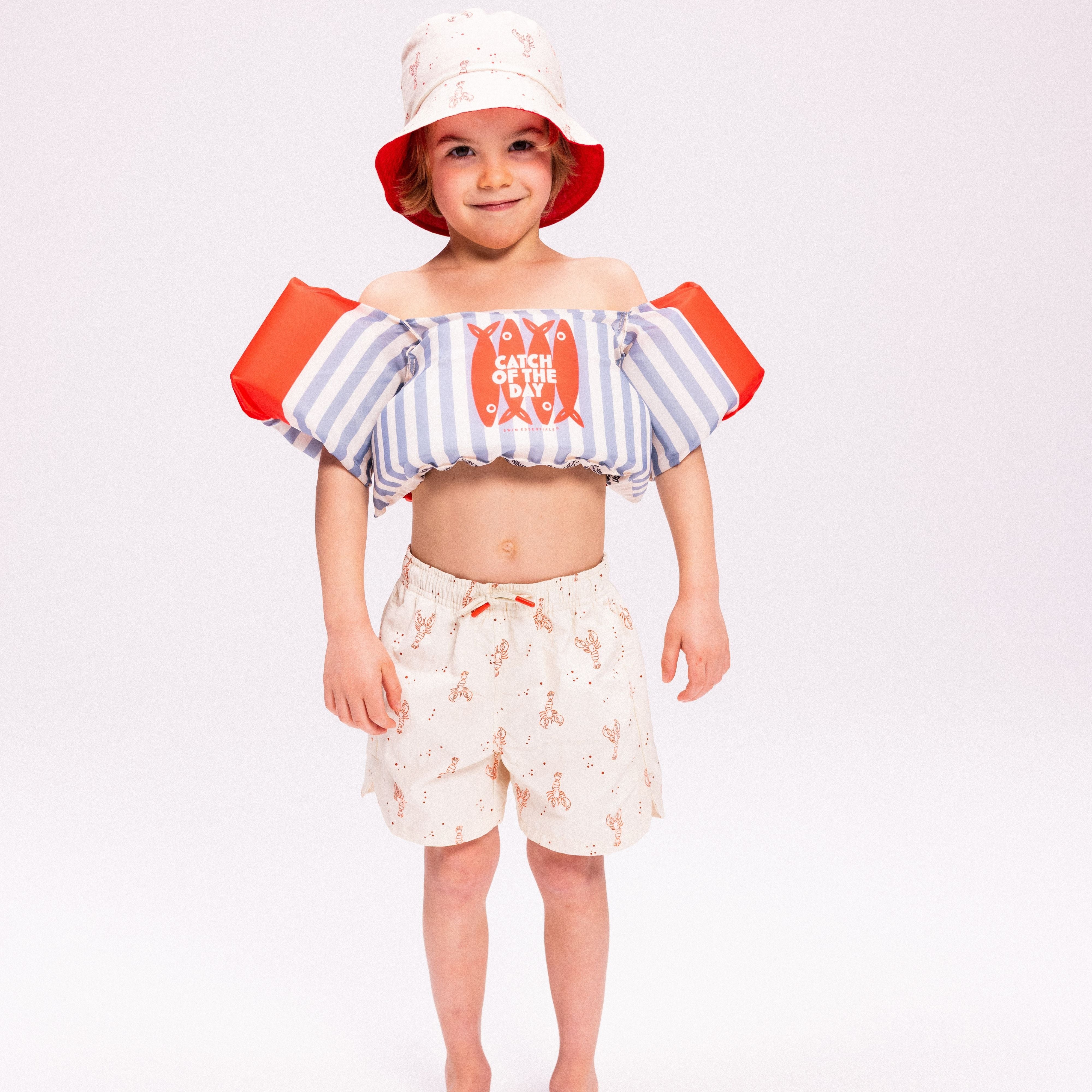 Zwembroek - Beige/Rood - Little Lobster