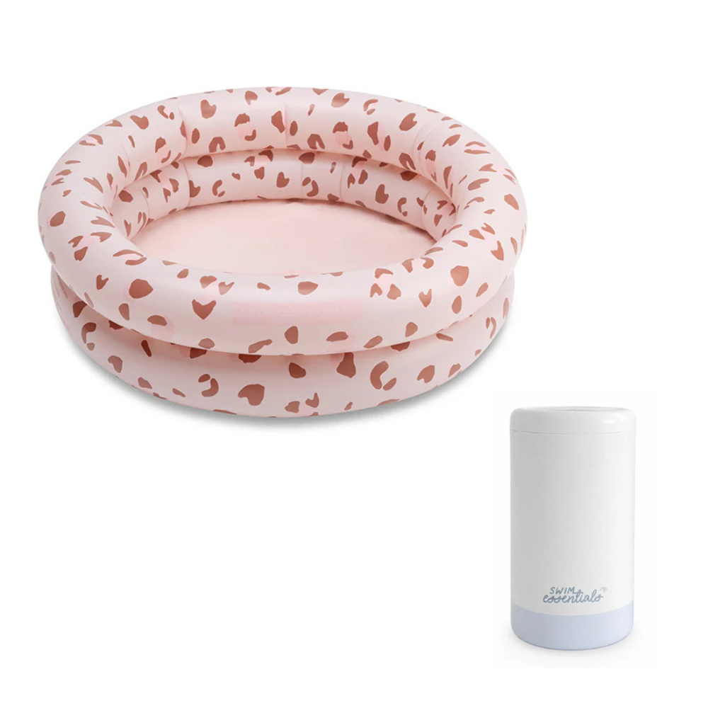 Bundel Zwembad + Pomp - Oud Roze - Leopard