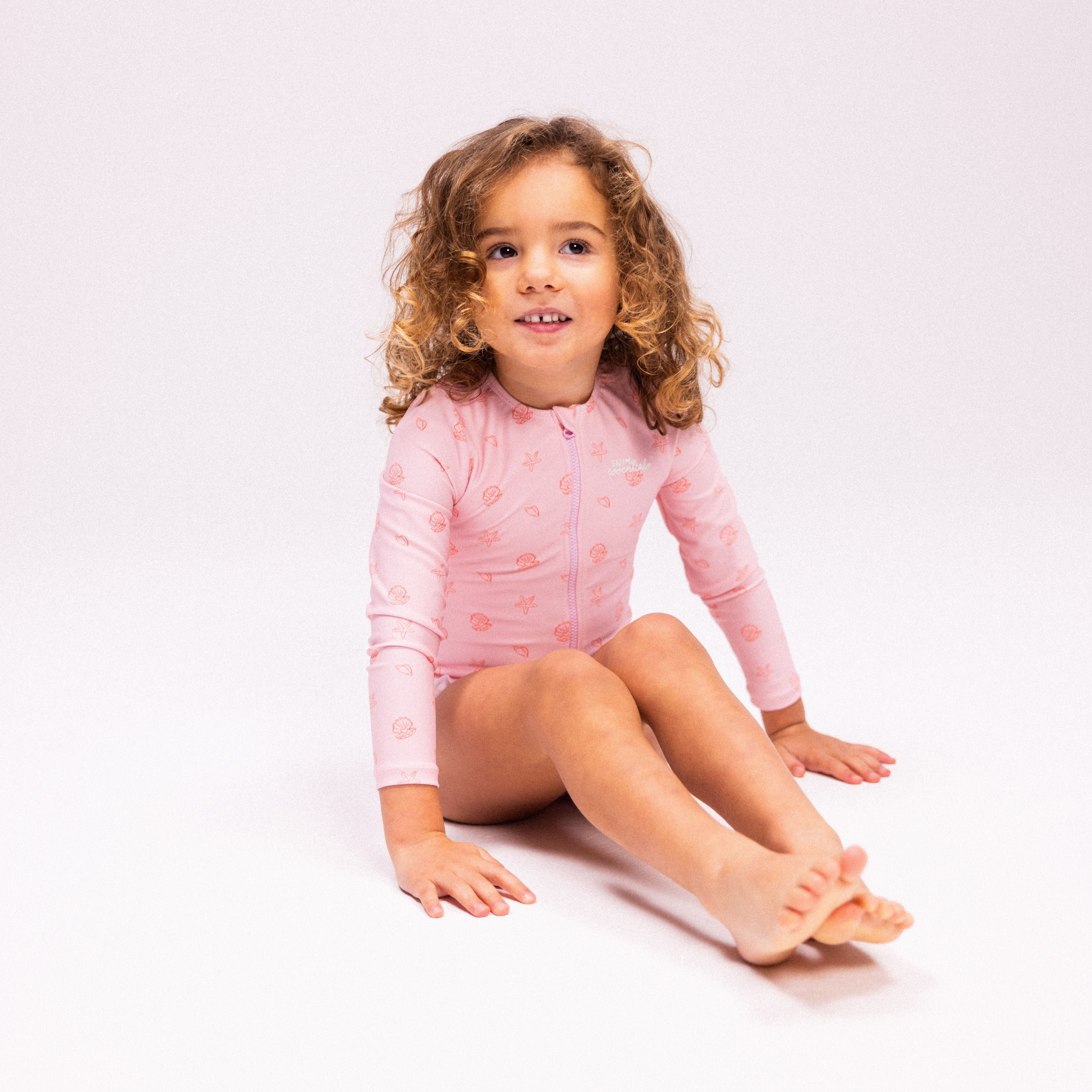 UV Badpak Meisjes Met Lange Mouwen - Roze - Shell Tastic