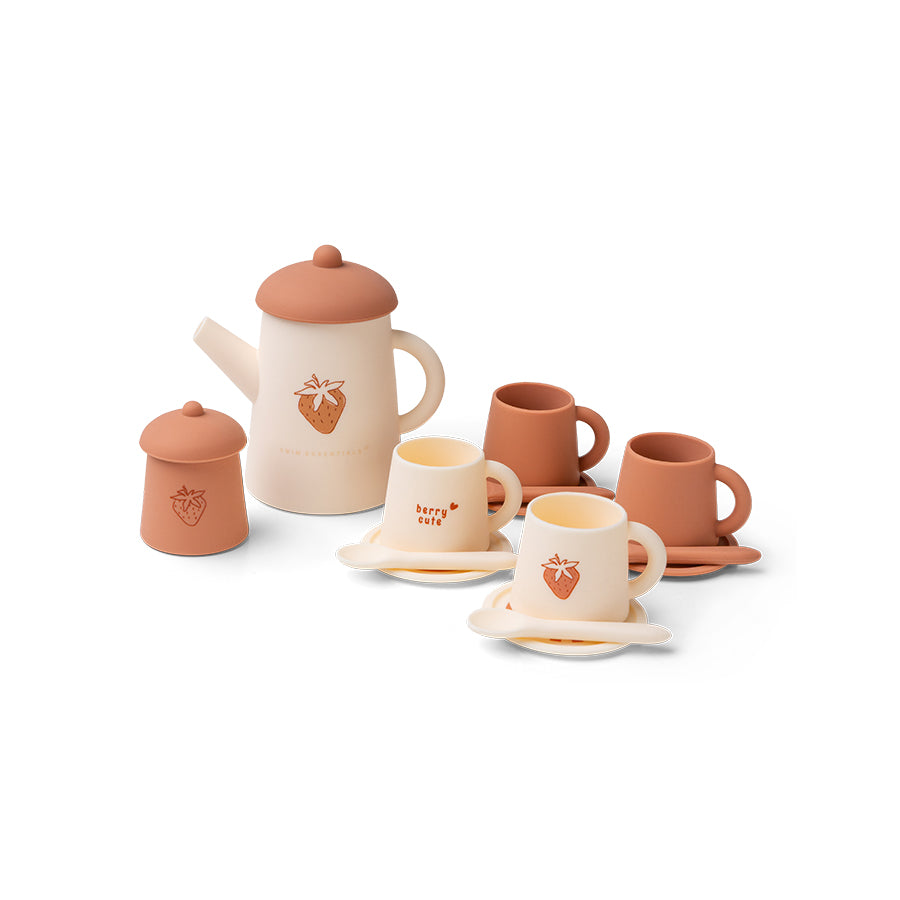 Siliconen Thee Speelset - Rood/Wit - Strawberry Fields