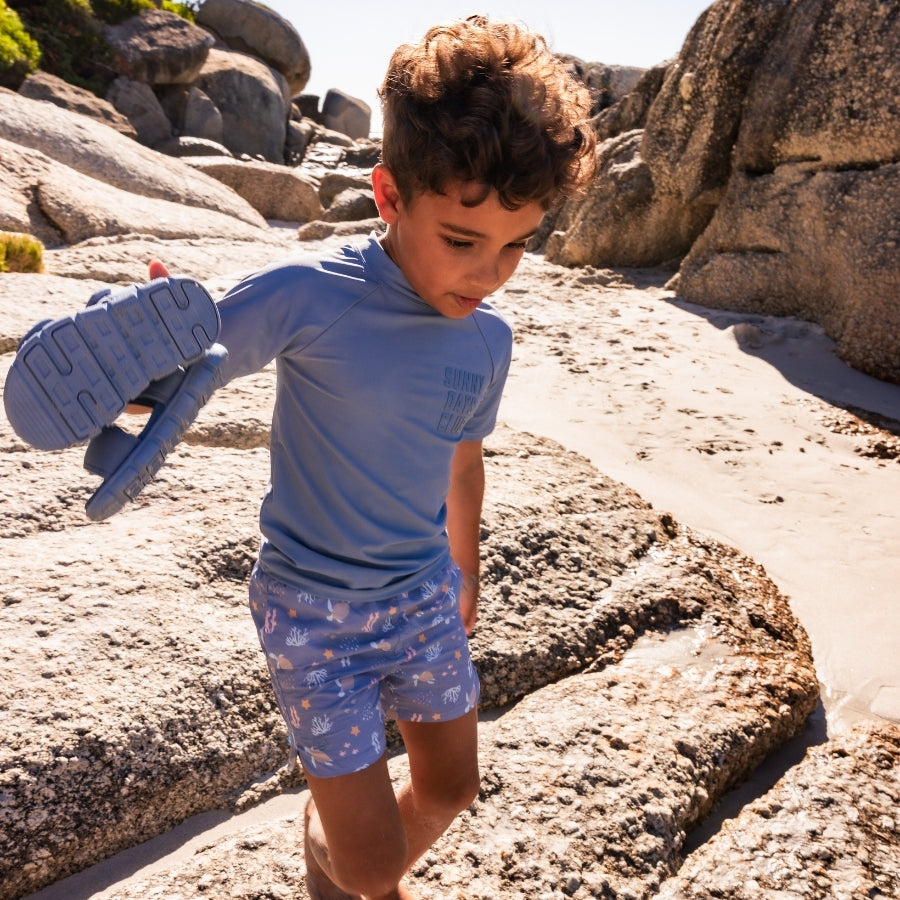 Zwemshirt Met Korte Mouwen - Blauw - Pure Tones