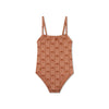 Badpak Meisjes - Bruin - Palm Stripe