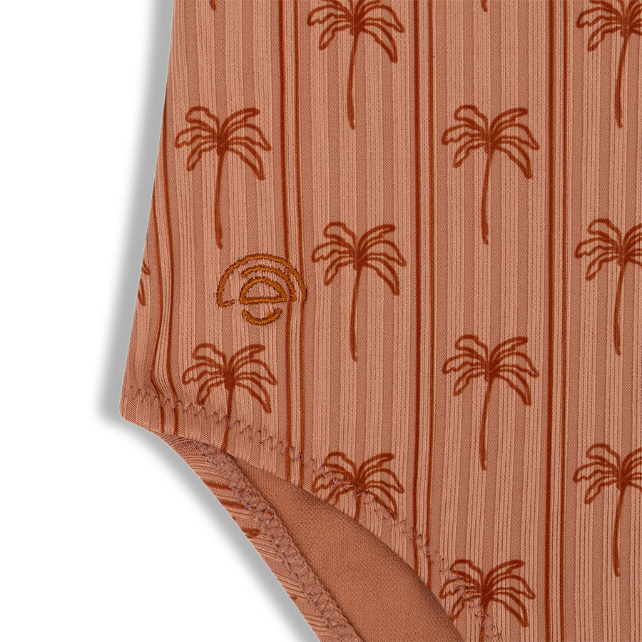 Badpak Meisjes - Bruin - Palm Stripe