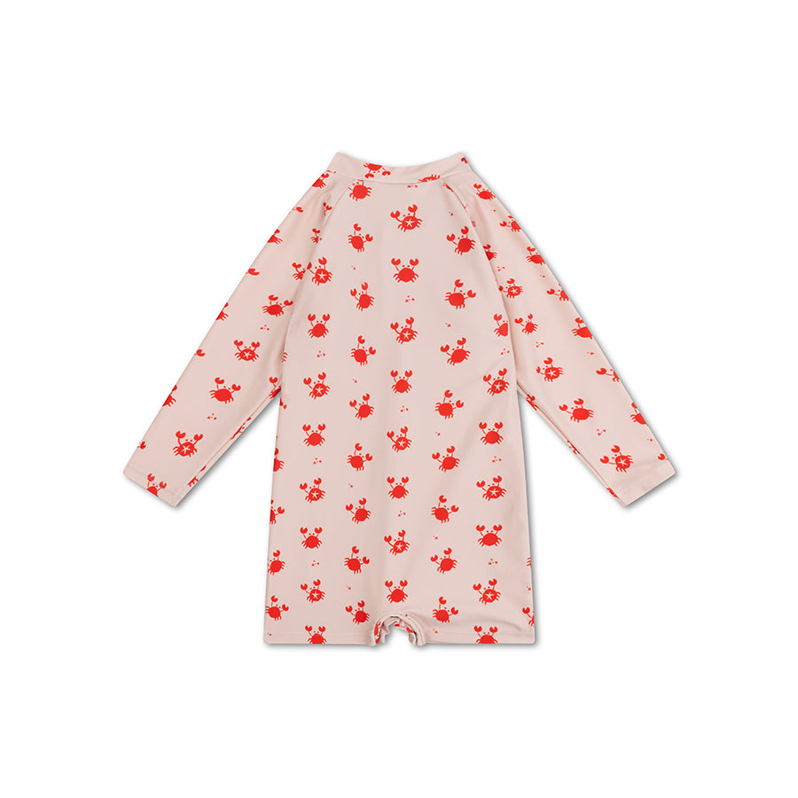 UV Zwempak Jongens - Beige/Rood - Crabby