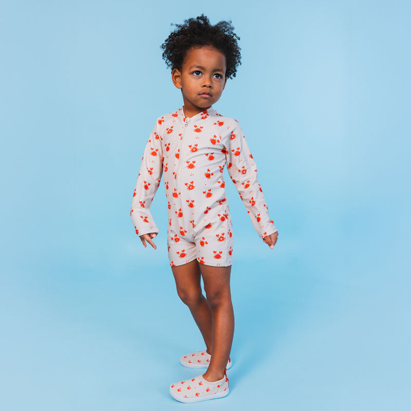 UV Zwempak Jongens - Beige/Rood - Crabby